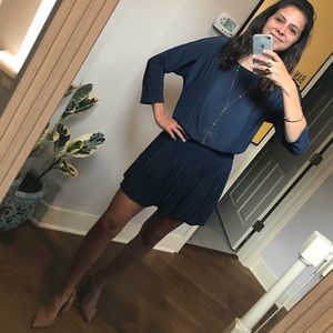 Sexy Navy Dress, flowy silk-like material